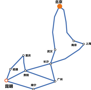 该消息一传出,很多昆明人都激动了起来:昆明至广州,北京又要修高铁啦?