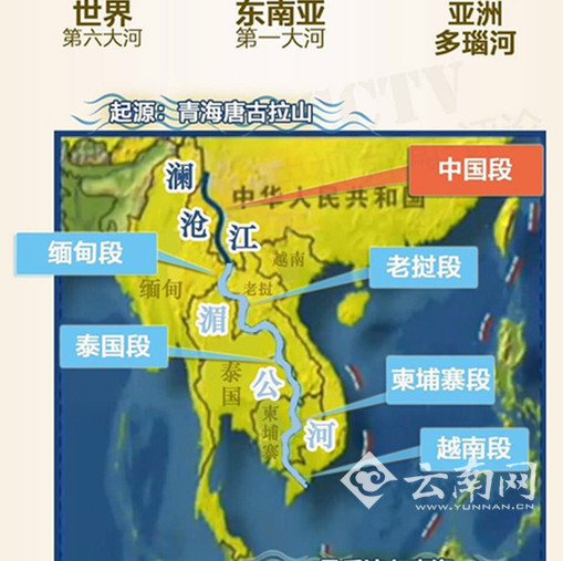 湄公河在中国地图那个地方图片