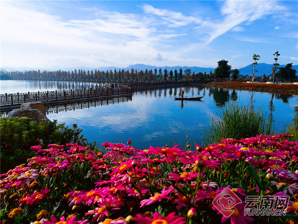 【云南网络媒体新春走基层】云南石屏冬日异龙湖吸引八方游客(组图)